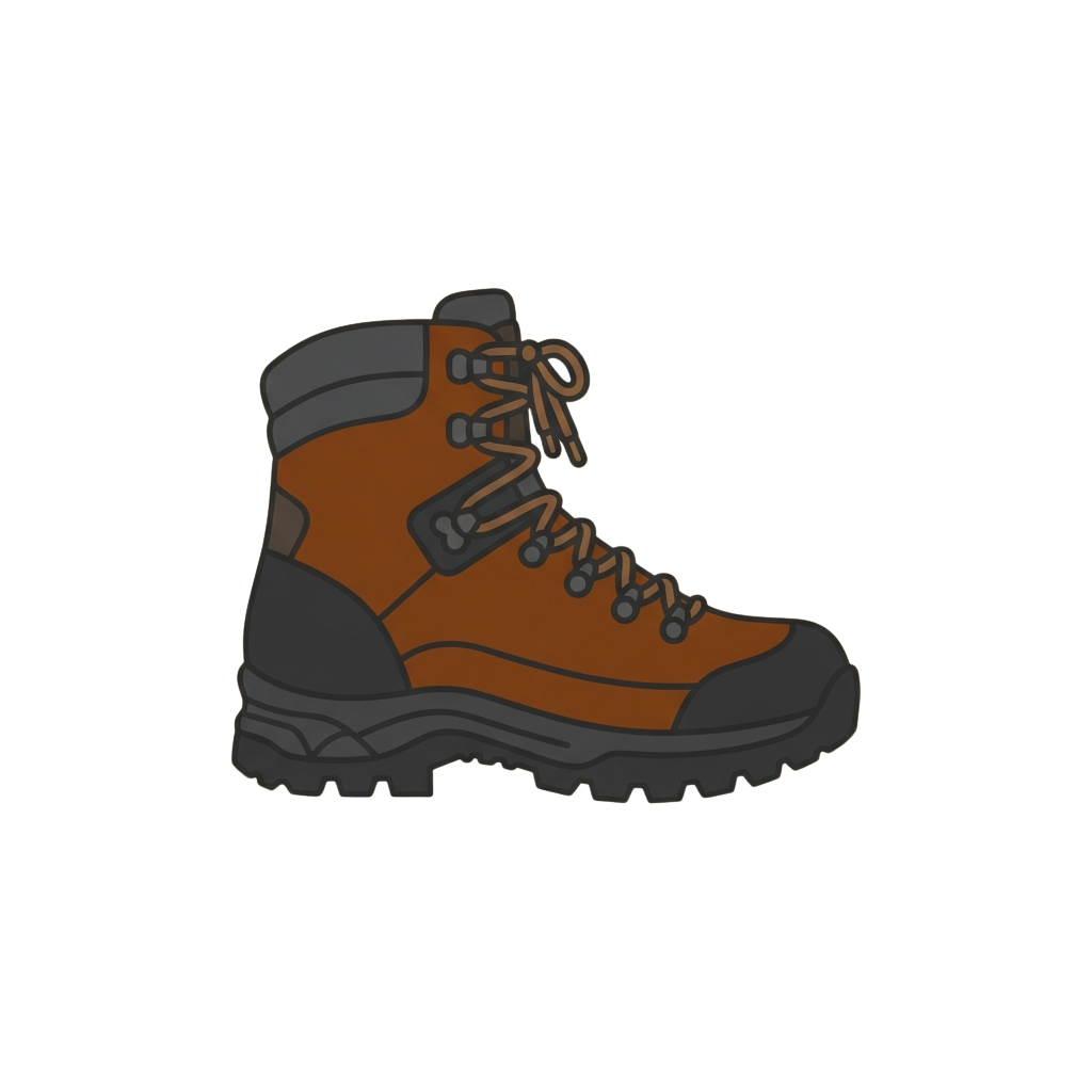 Orange hiking boot with gray accents and laces tied, shown from the side