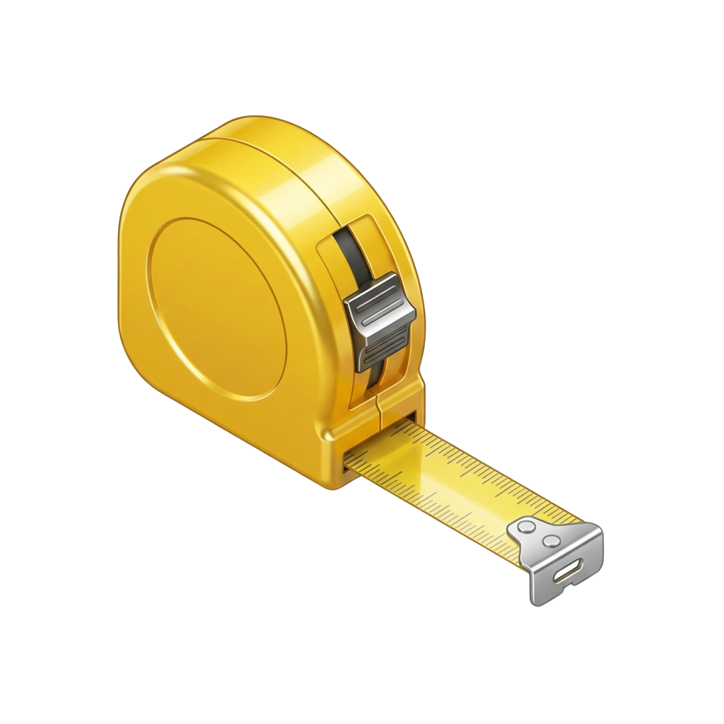 A yellow retractable tape measure with a metallic hook and spool mechanism