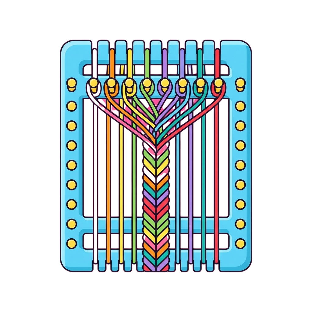 Illustration of a breadboard with multicolored wires connected in a V-shaped pattern for an LED circuit.