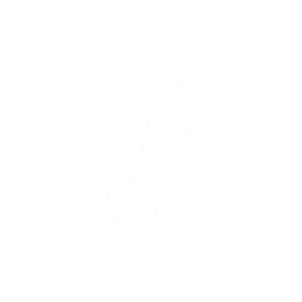 White star pattern of the Orion constellation on a black background