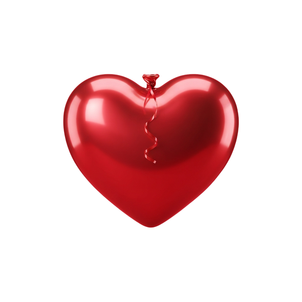 A shiny red heart shape with a visible crack running through it against a black background