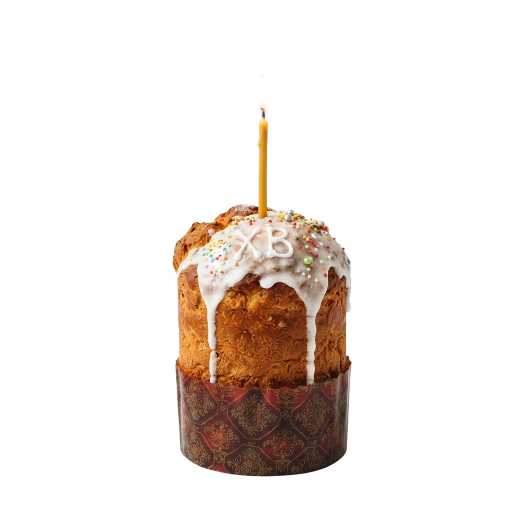 A round cake with white icing drizzle, colorful sprinkles, and a single lit candle on top, celebrating age 15.