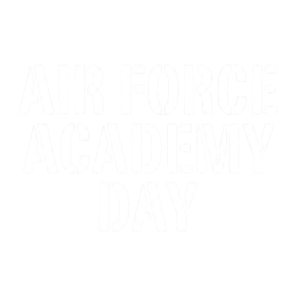 White stencil-style text reading Air Force Academy Day on black background
