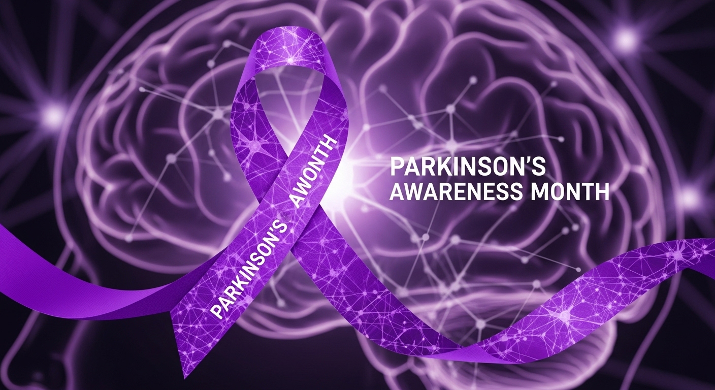 Parkinson's Awareness Month: Purple Ribbon Symbolizing Neurological Health and Support - Featue Image Apr 91