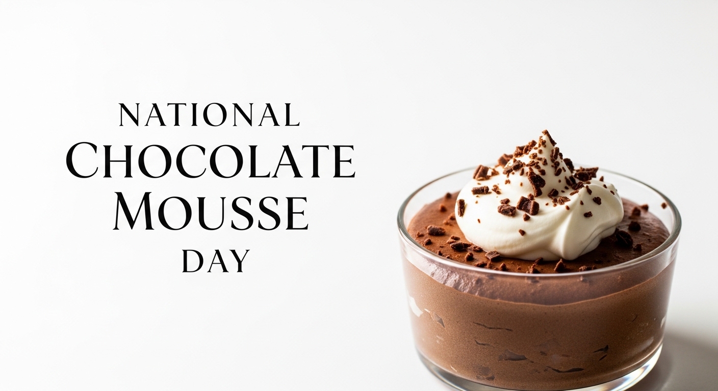 National Chocolate Mousse Day Dessert with Whipped Cream and Chocolate Shavings - Feature Image Apr 129