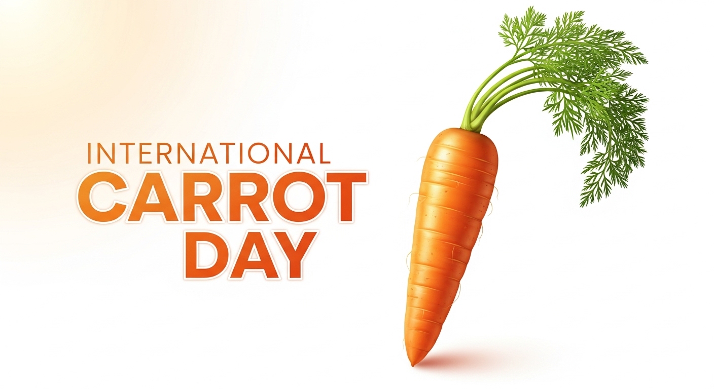 International Carrot Day. Fresh Orange Vegetable Celebration Concept. - Feature Image Apr 144
