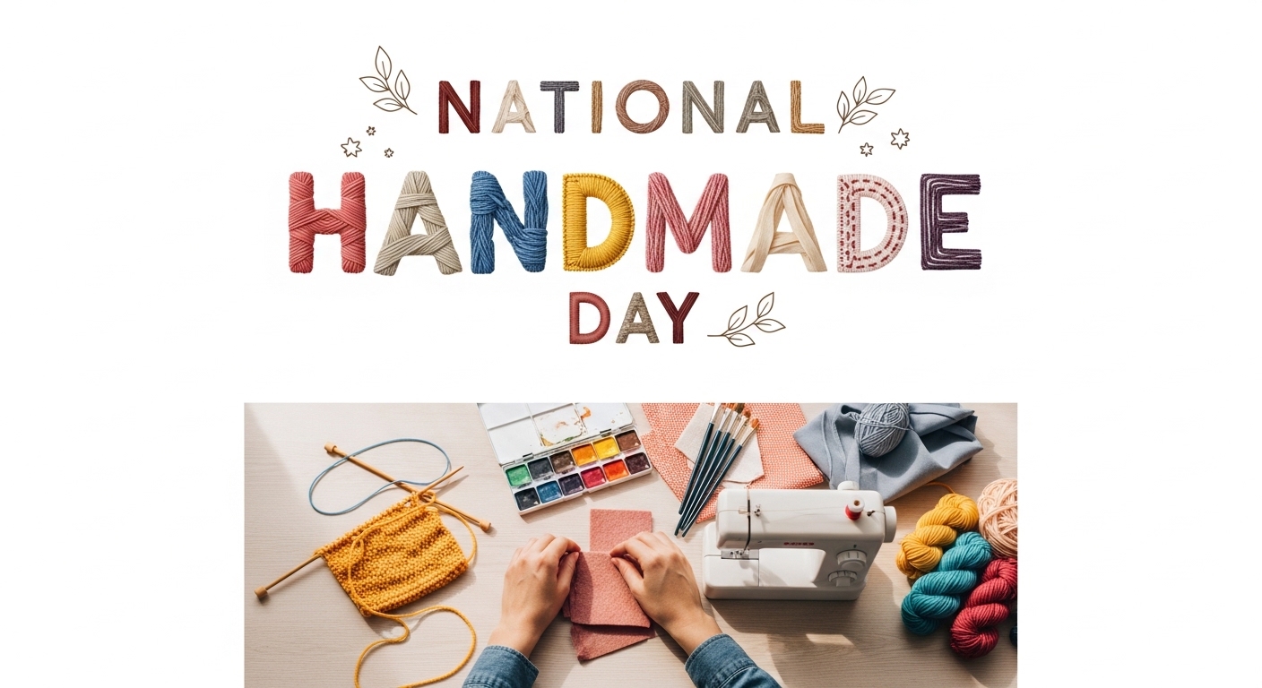 National Handmade Day Crafting Scene: DIY Hobbies, Knitting, Sewing, Painting Supplies & Yarn - Feature Image Apr 147