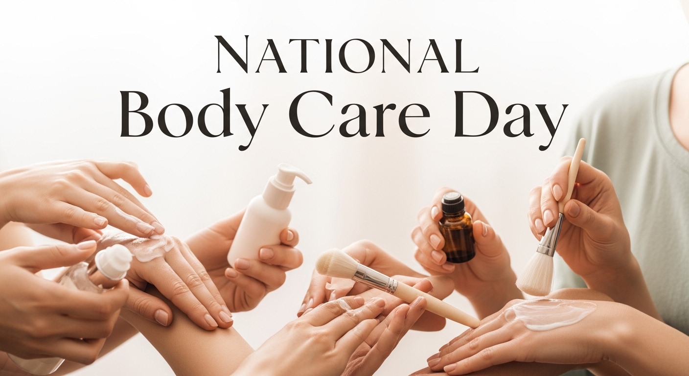 National Body Care Day: Hands Applying Moisturizer & Cosmetics for Wellness and Self-Care - Feature Image Apr 161