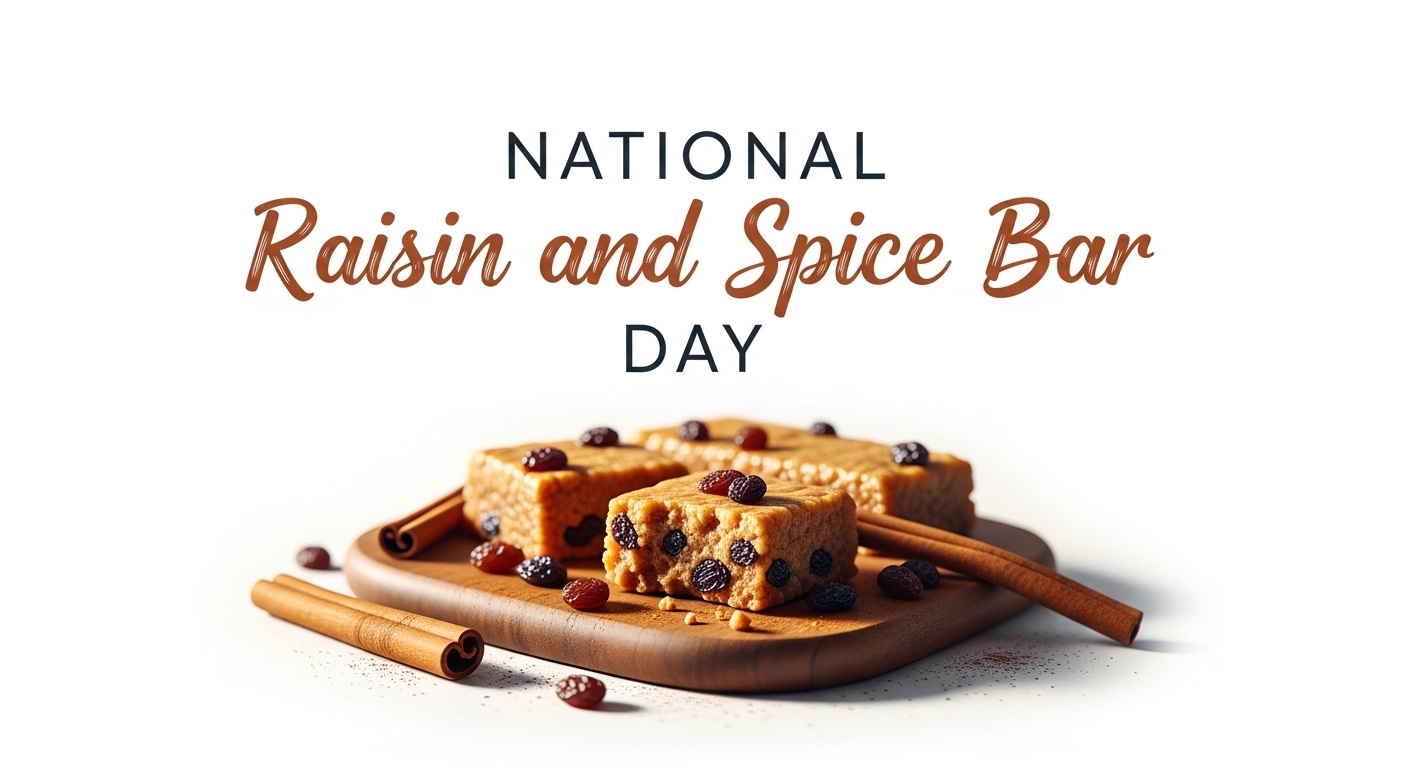 National Raisin and Spice Bar Day: Sweet Treats with Cinnamon on Wood Board - Feature Image Apr 167