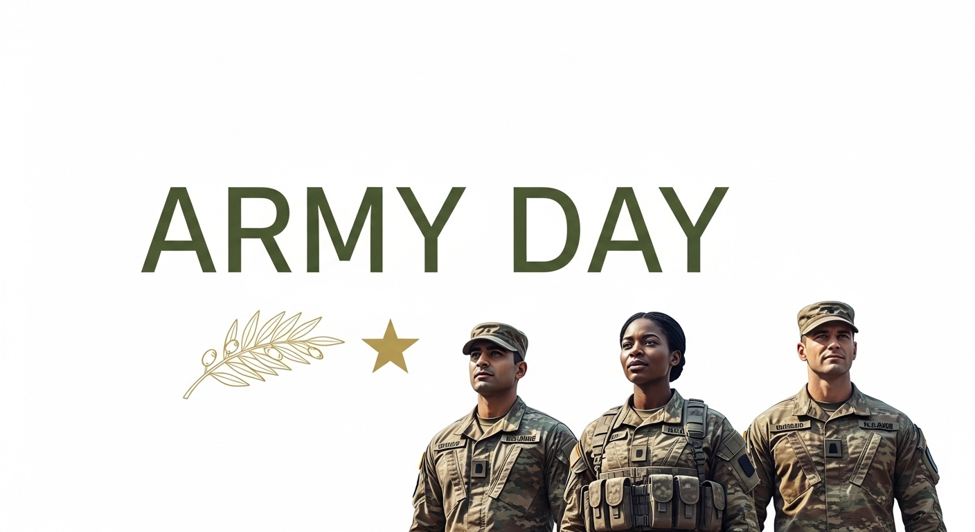 Army Day Observance with Uniformed Military Personnel and Symbolic Graphics - Feature Image Apr 174