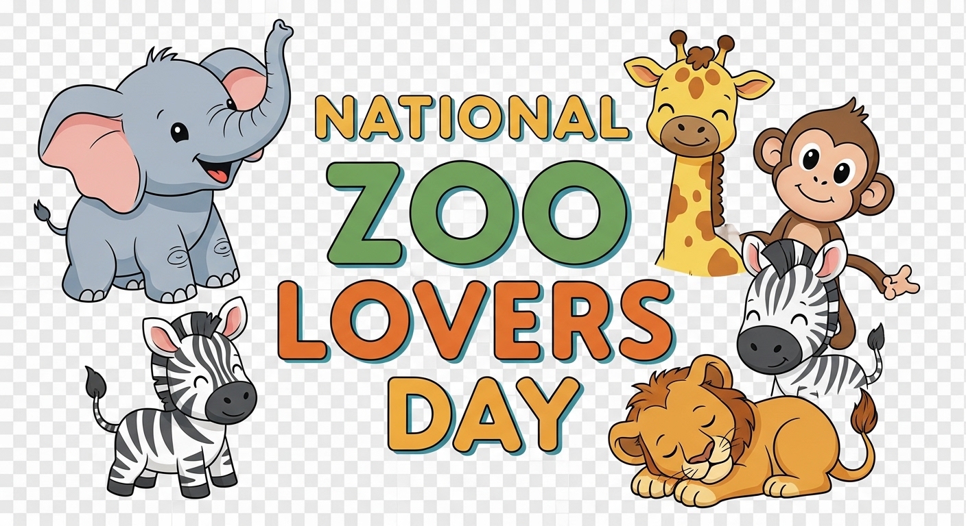 National Zoo Lovers Day with Cute Cartoon Wild Animals Illustration - Feature Image Apr 223