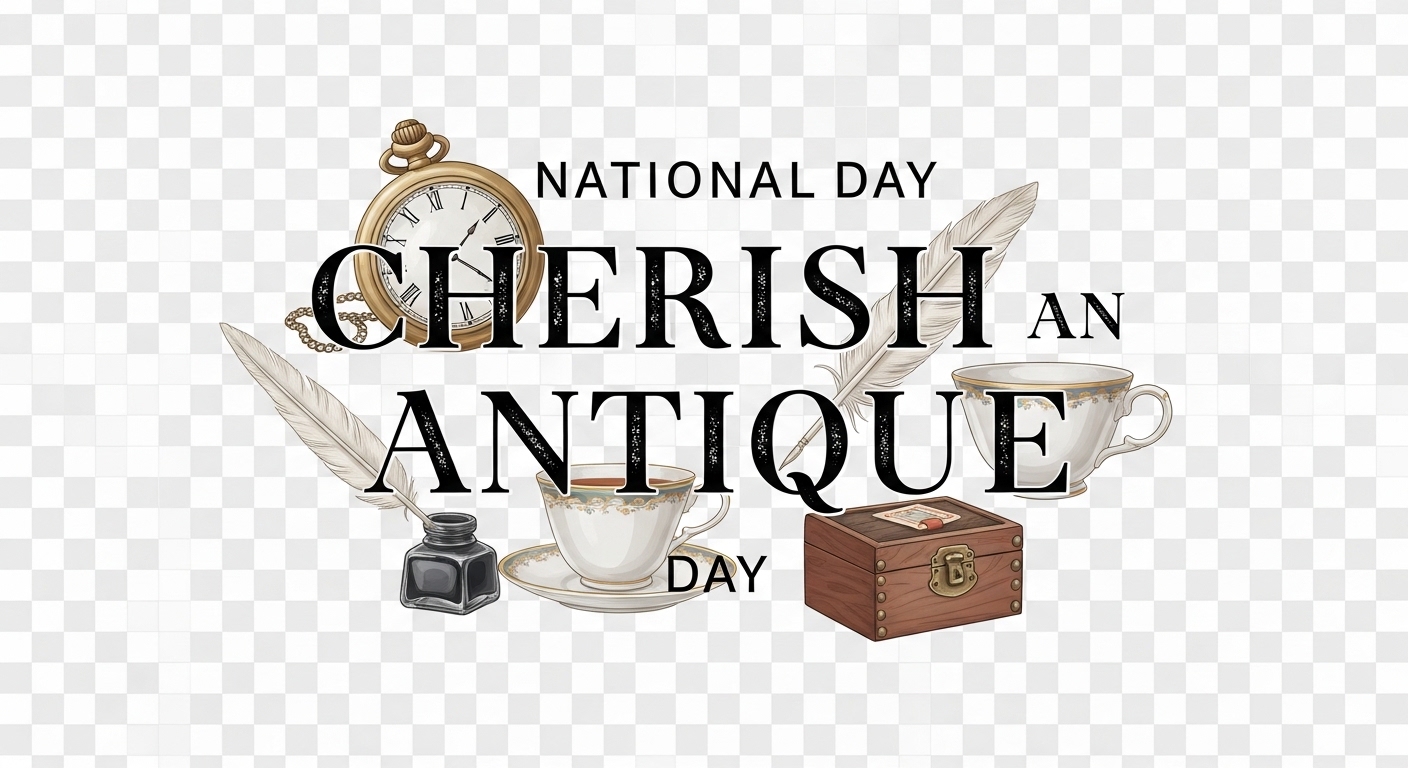 National Cherish an Antique Day Typography with Vintage Objects - Feature Image Apr 233