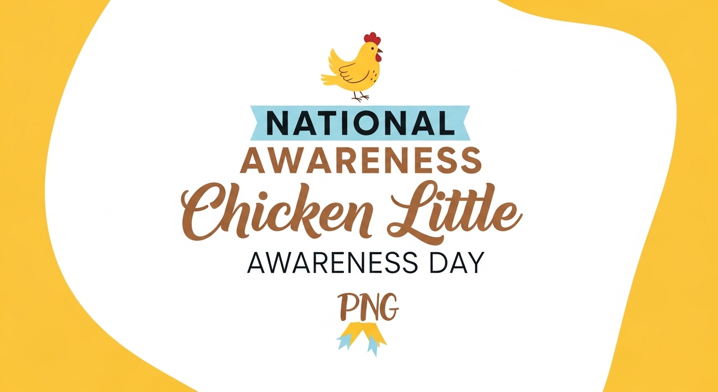 National Chicken Little Awareness Day Concept. Educational Graphic with Cartoon Fowl & Text. - Feature Image Apr 234