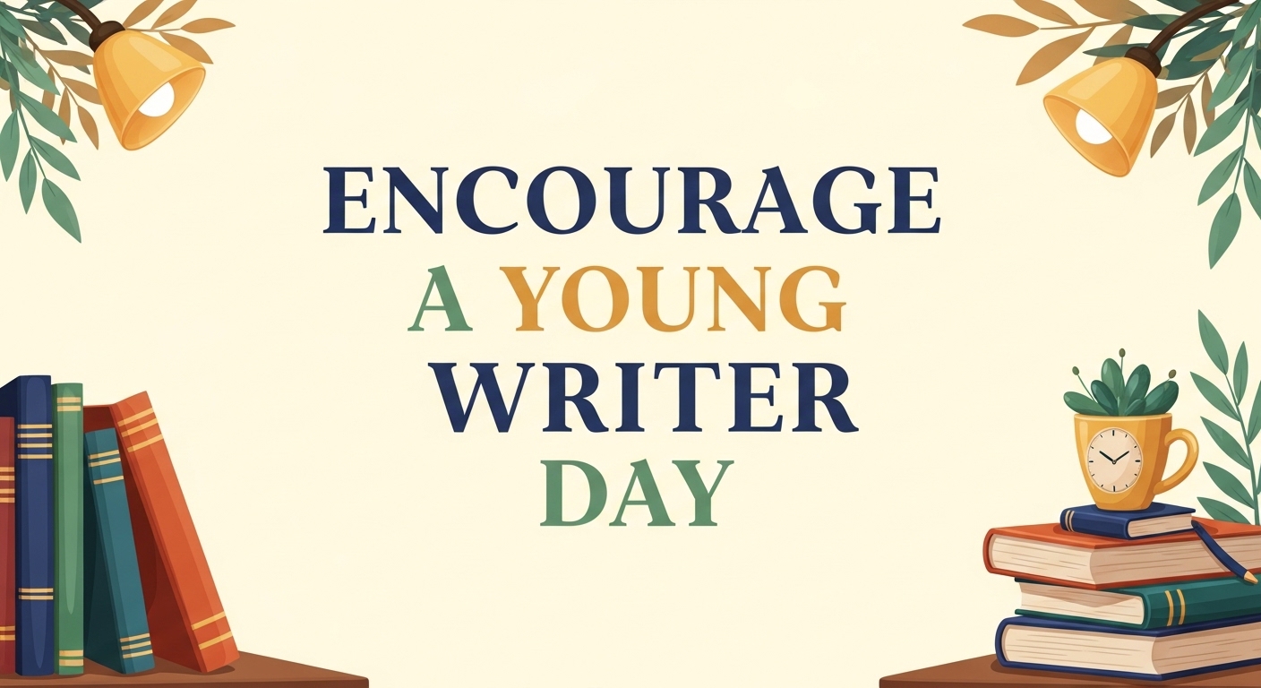 Encourage A Young Writer Day Celebration with Books and Study Elements - Feature Image Apr 243