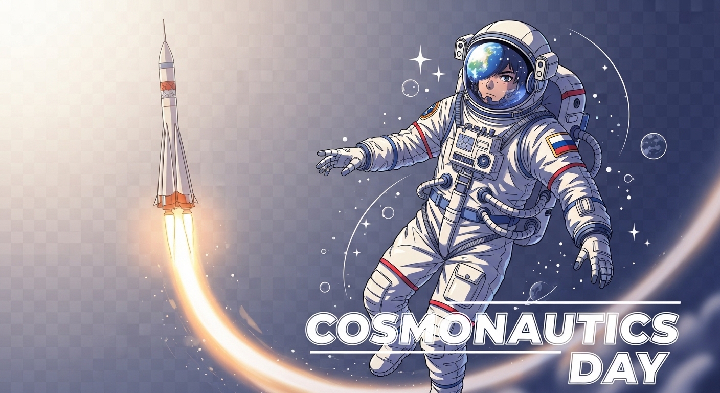 Cosmonautics Day Celebration: Astronaut, Rocket Launch, and Earth in Space - Feature Image Apr 272
