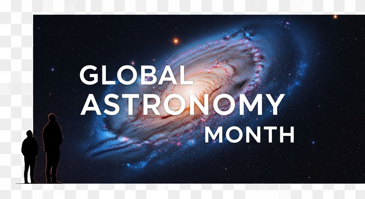 Global Astronomy Month Celebration: Silhouettes Gaze at Spiral Galaxy in Night Sky - Feature Image Apr 43