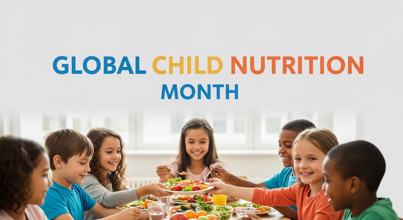 Global Child Nutrition Month: Diverse Children Enjoying Healthy Meal Together - Feature Image Apr 44