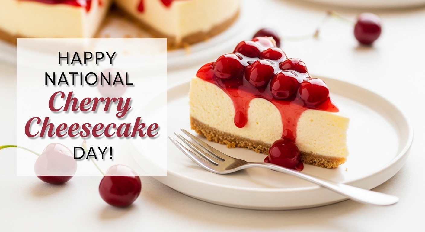 Delicious Cherry Cheesecake Slice for National Cherry Cheesecake Day Celebration - Feature Image Apr 443