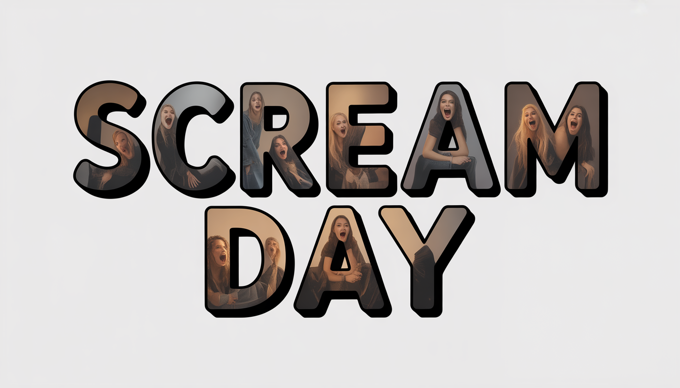 SCREAM DAY Typographic Concept with Expressive Female Faces - Feature Image Apr 459