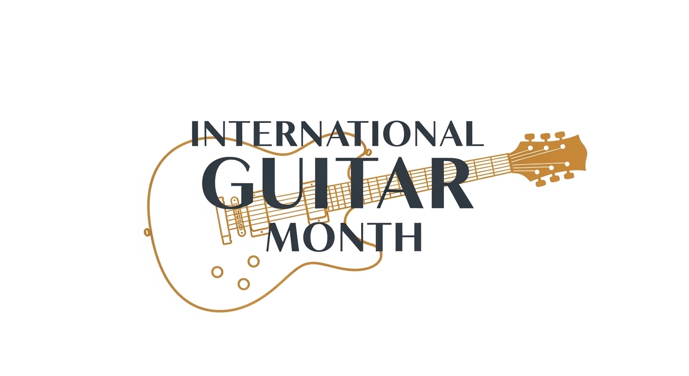 International Guitar Month Vector Logo, Music Celebration with Instrument Icon - Feature Image Apr 49