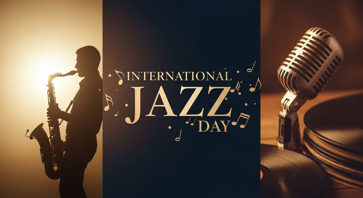 International Jazz Celebration with Saxophone, Microphone, and Vinyl - Feature Image Apr 567