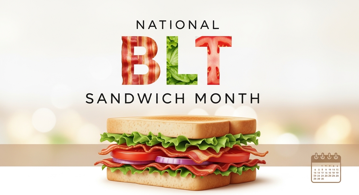 Celebrating National BLT Sandwich Month with a Delicious BLT and Calendar Graphic - Feature Image Apr 58