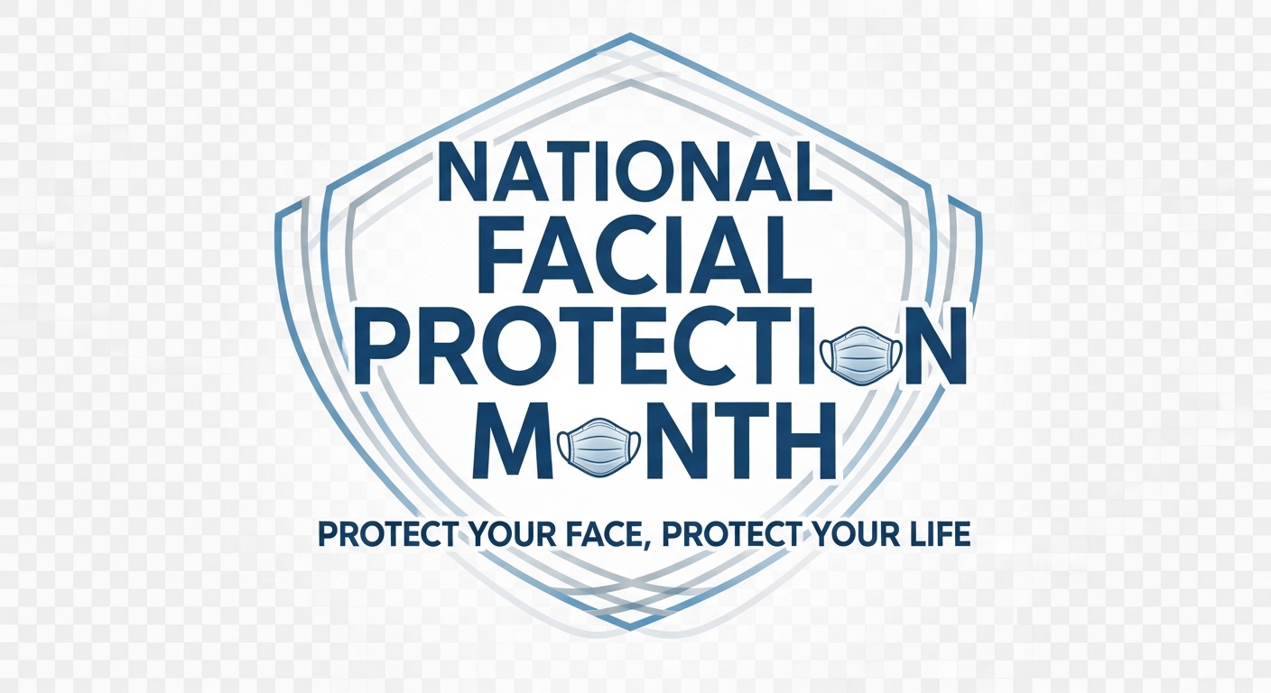 National Facial Protection Month Awareness Graphic with Medical Masks - Feature Image Apr 63