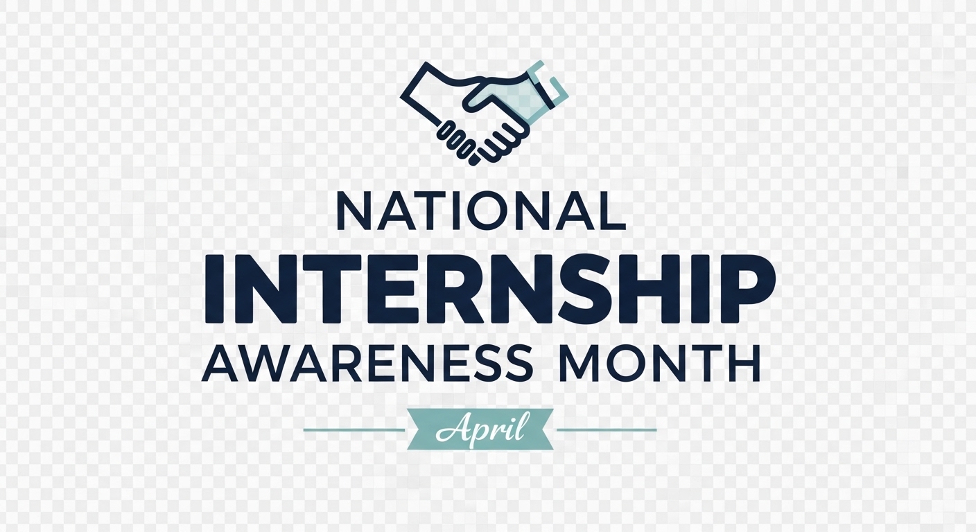 National Internship Awareness Month April Graphic with Handshake Icon for Career Development - Feature Image Apr 71