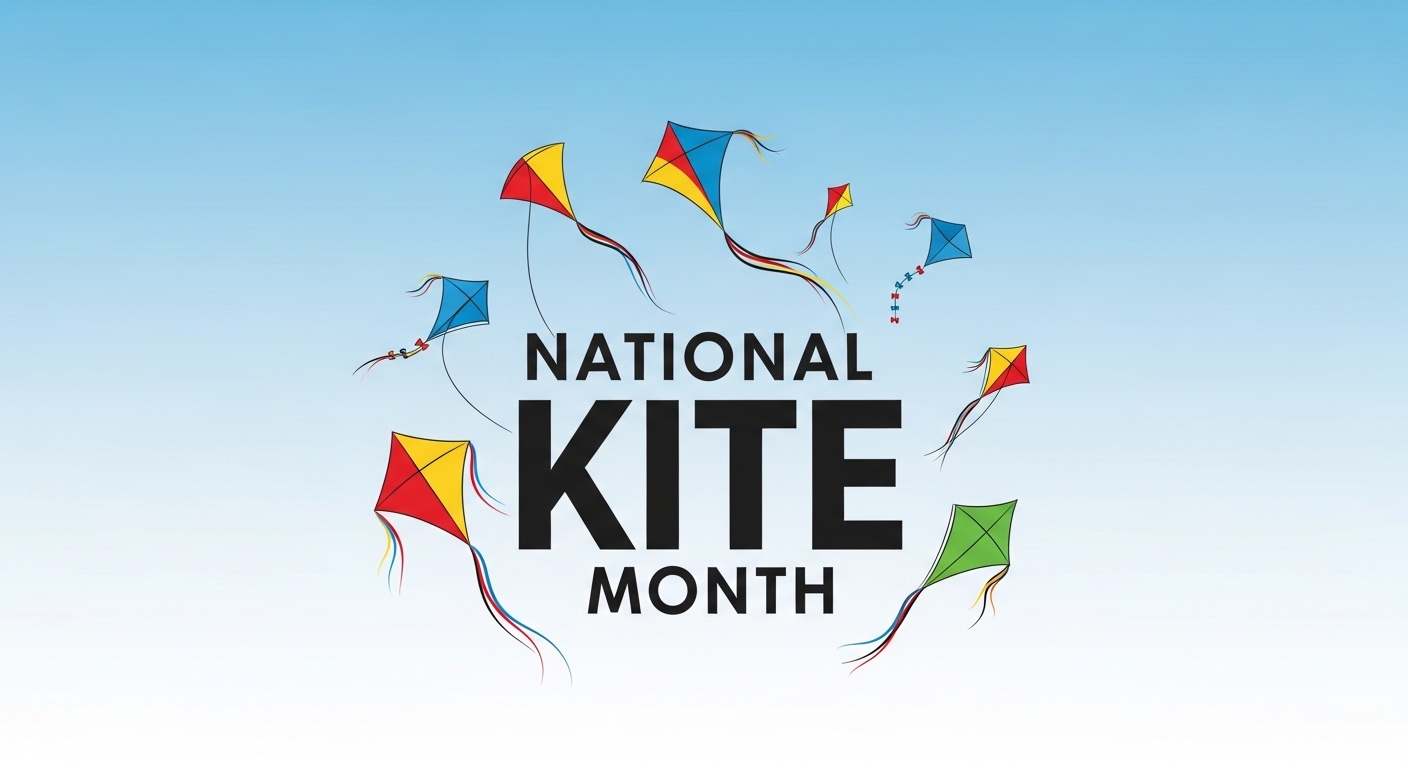 National Kite Month Commemoration: Vibrant Kites Flying Against a Clear Blue Sky - Feature Image Apr 72