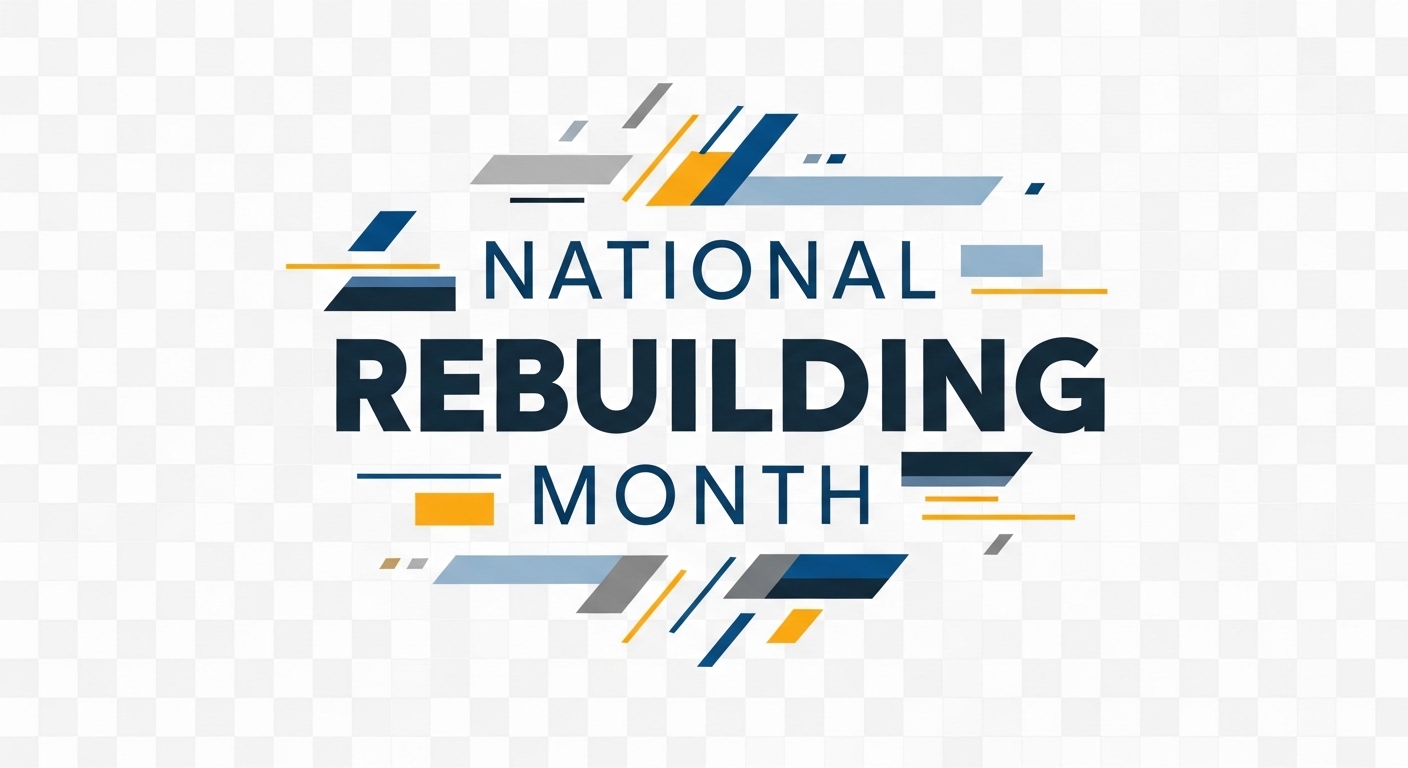 National Rebuilding Month Modern Vector Design. Community Restoration, Repair & Construction Projects. - Feature Image Apr 80