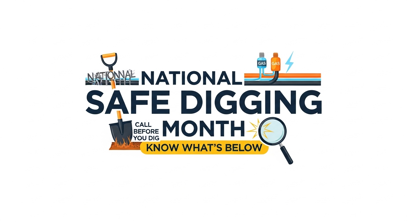 National Safe Digging Month: Call Before You Dig & Know What's Below Safety Vector - Feature Image Apr 81