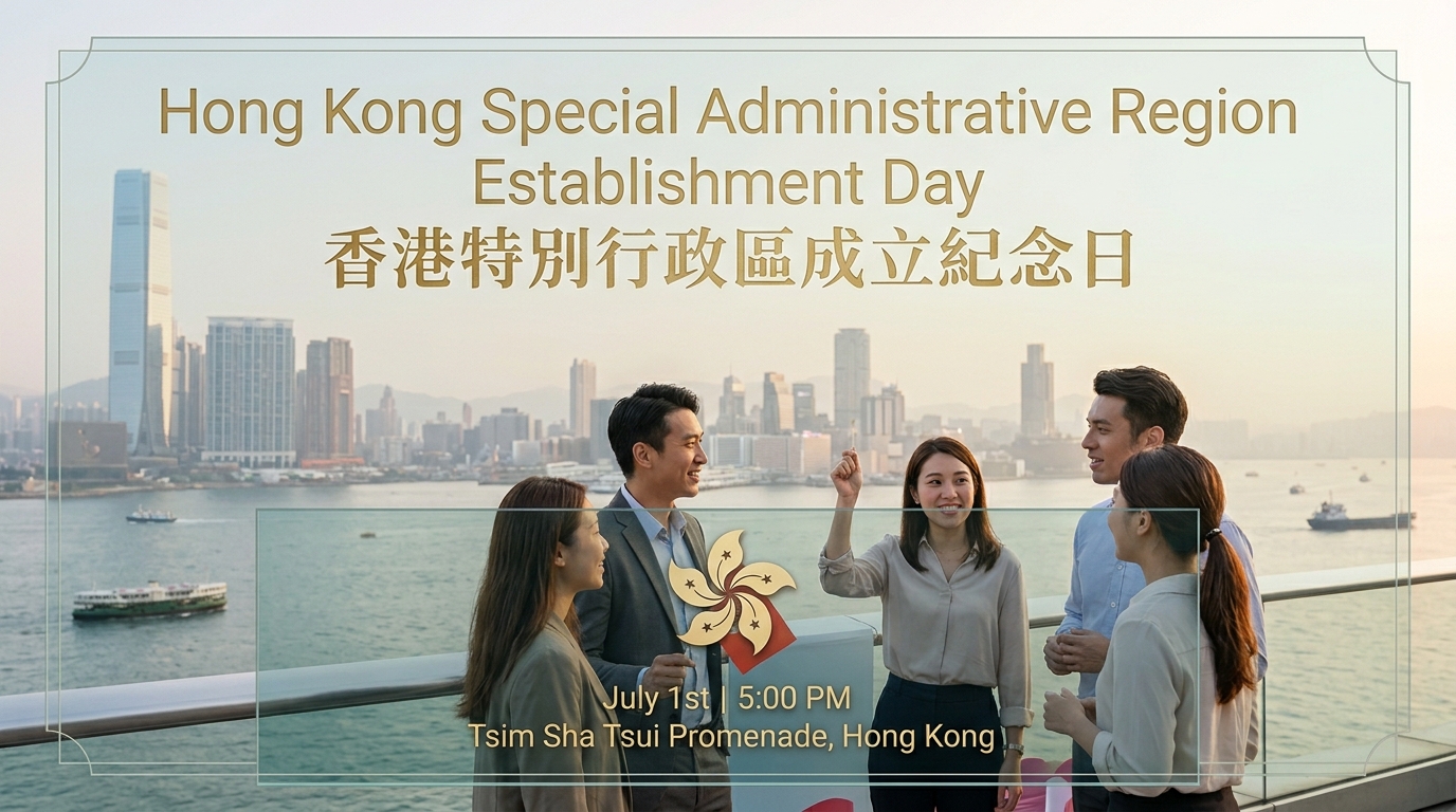 Hong Kong SAR Establishment Day Celebration with Professionals on Tsim Sha Tsui Promenade - Feature Image Jul 11