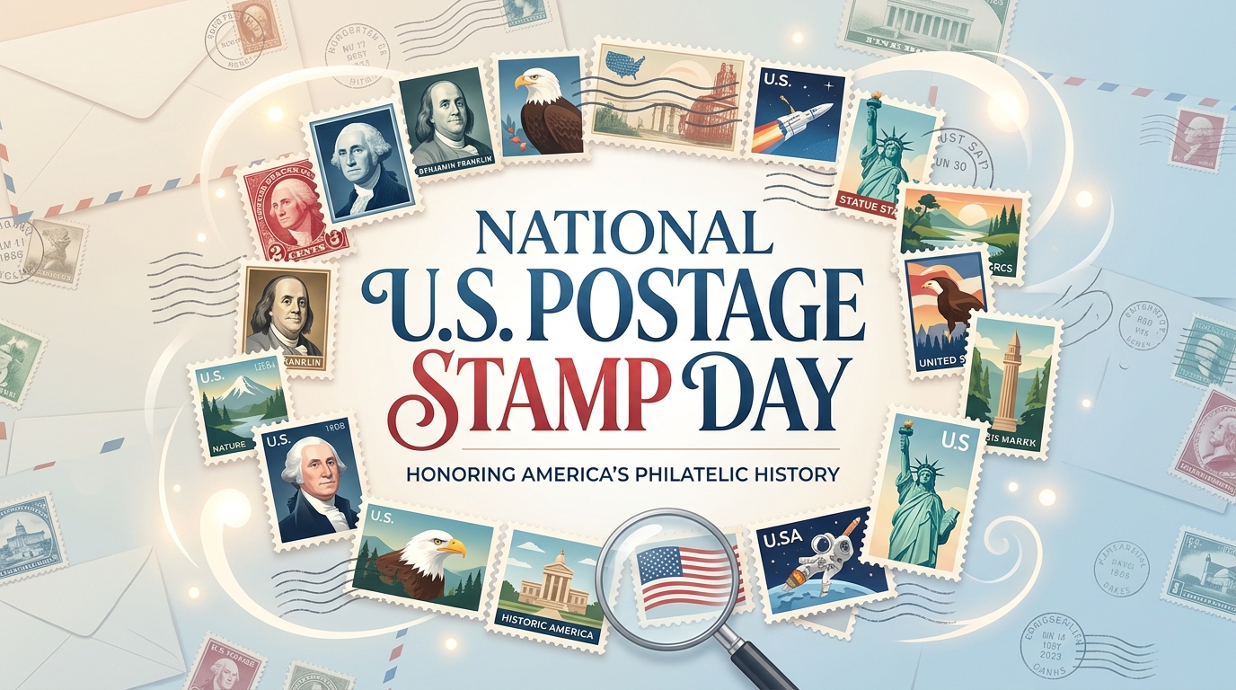 National U.S. Postage Stamp Day: Honoring American Philately with Diverse Historic Stamps. - Feature Image Jul 24 1