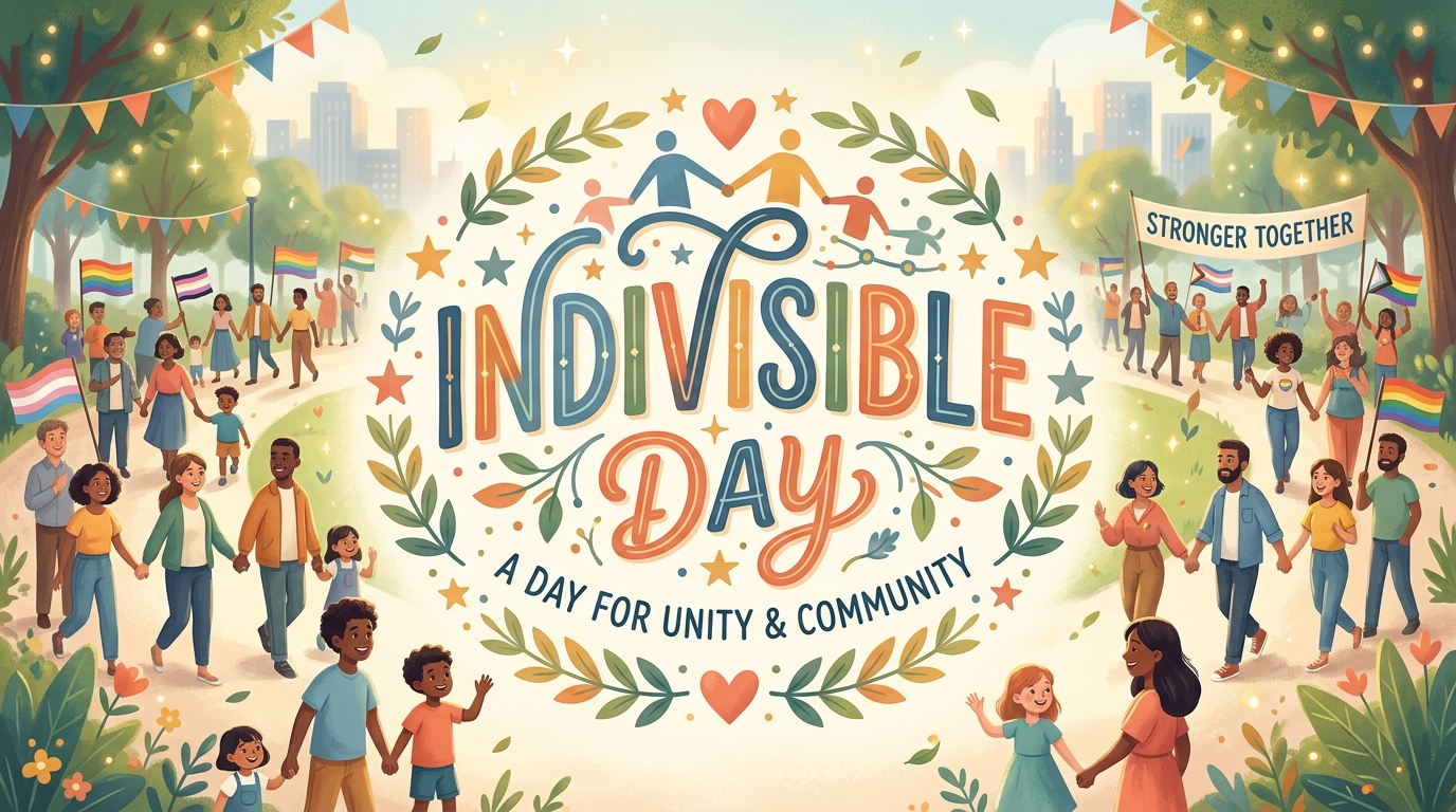 Diverse People United for Indivisible Day. Promoting Community & Togetherness in a Park Setting. - Feature Image July 115