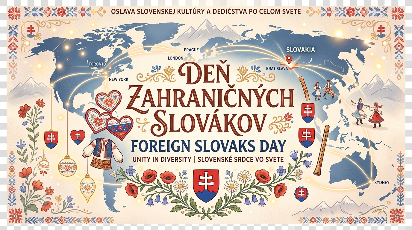Foreign Slovaks Day: Global Cultural Heritage Map with Folk Art & Traditional Symbols - Feature Image July 132