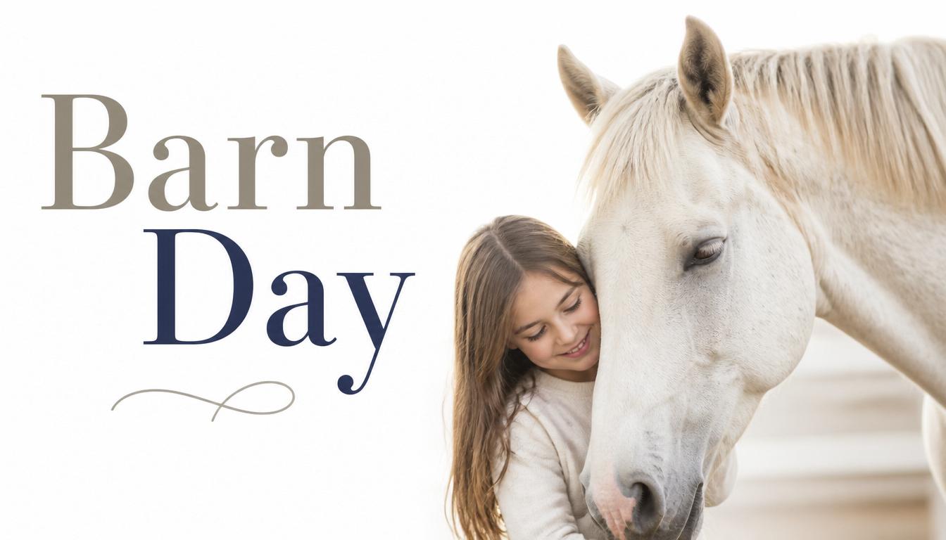 Joyful Girl Embracing White Horse: A Child's Tender Connection with Farm Animals - Feature Image July 232