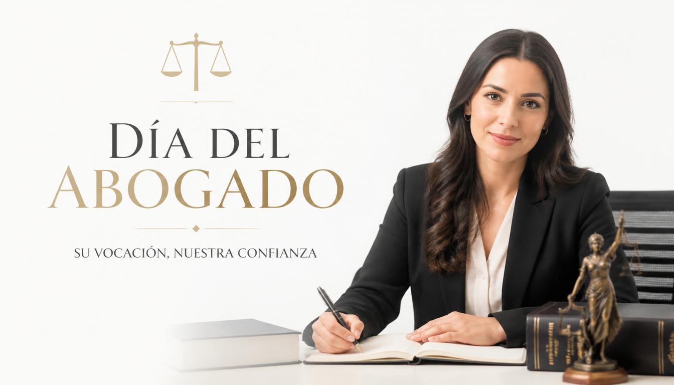 Día del Abogado: Professional Legal Woman at Desk with Lady Justice and Law Books - Feature Image July 236