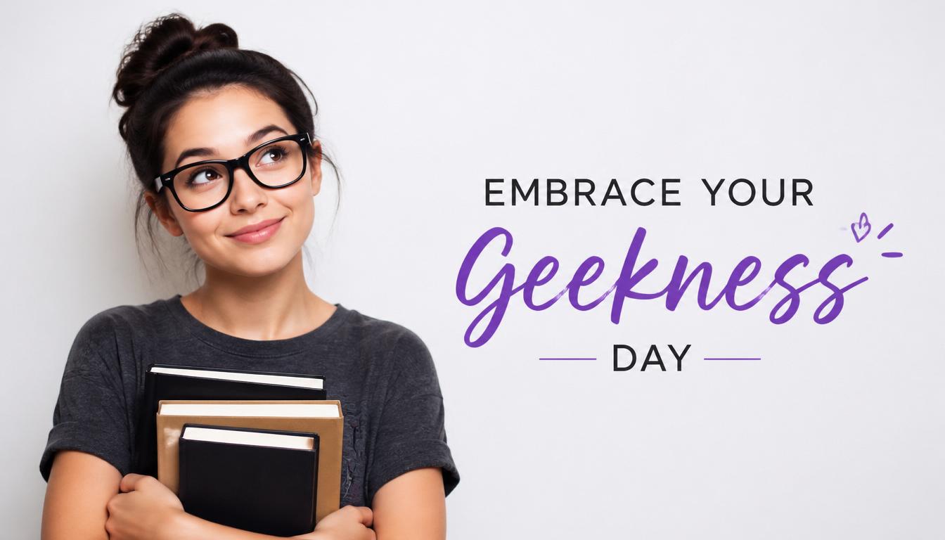 A young woman with glasses and a bun holding books