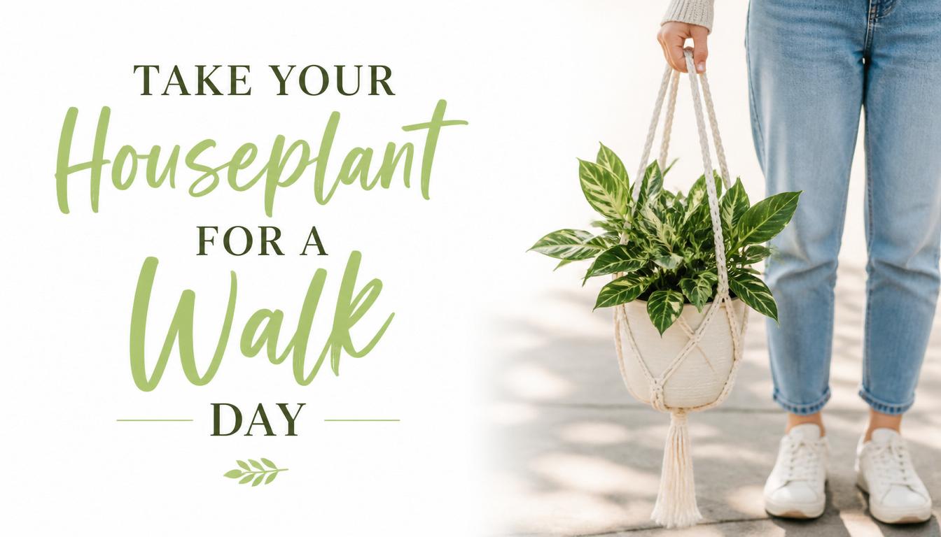 Person holding a plant in a macrame hanger
