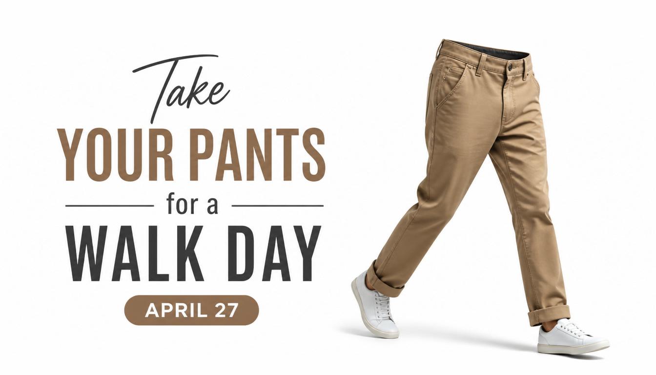 A person wearing tan pants and white sneakers walking