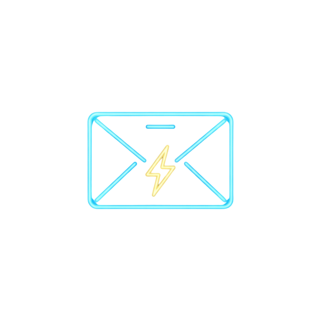 An envelope icon with a lightning bolt symbol inside, indicating a fast or urgent email notification.