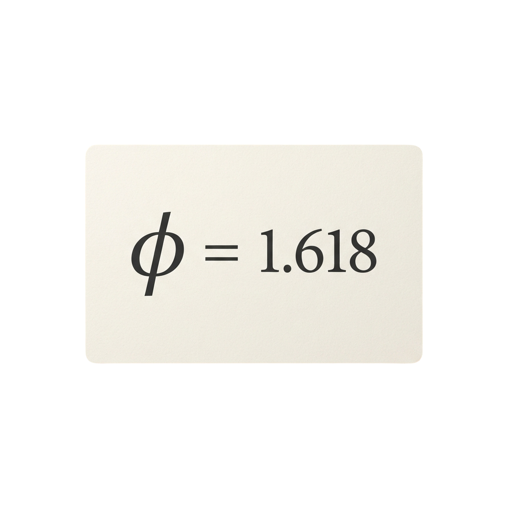 Image showing the golden ratio symbol phi equals 1.618