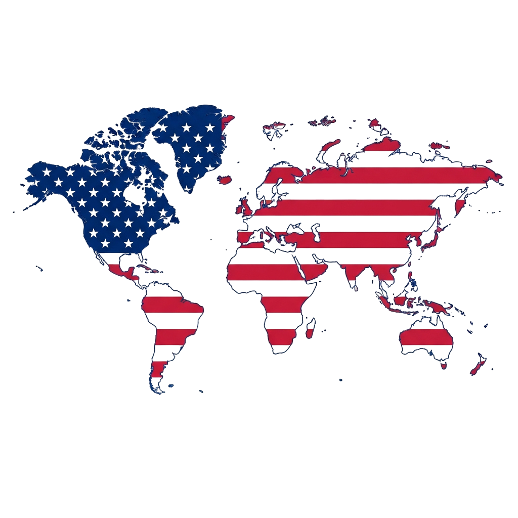 World map with Western Hemisphere in blue and Eastern Hemisphere in red