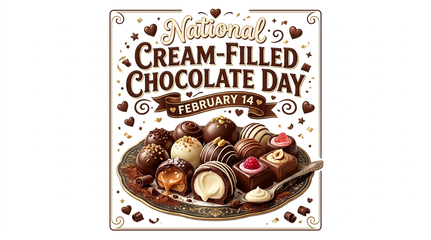 National Cream-Filled Chocolate Day Celebration with Assorted Truffles and Pralines on February 14 - Feature Imagefeb 14