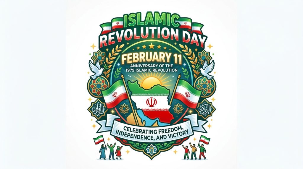 Iranian Islamic Revolution Day Celebration Design with National Symbols - Febfeb11