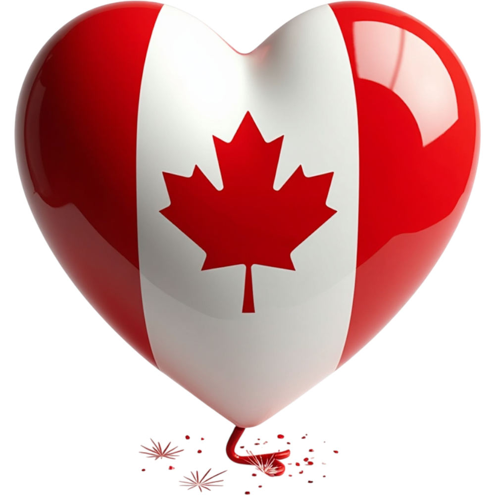 Canadian Flag Heart Balloon - Patriotism, Love, & National Pride - Anniversary Of The Statute Of Westminster 10