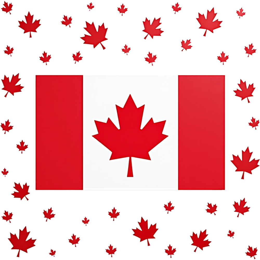 Canadian National Flag Surrounded by Red Maple Leaves Pattern - Anniversary Of The Statute Of Westminster 2