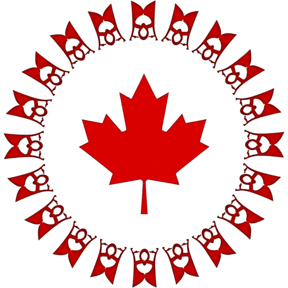 Canadian Maple Leaf National Emblem in Red with Decorative Banners. Patriotism & Festive Symbol. - Anniversary Of The Statute Of Westminster 5