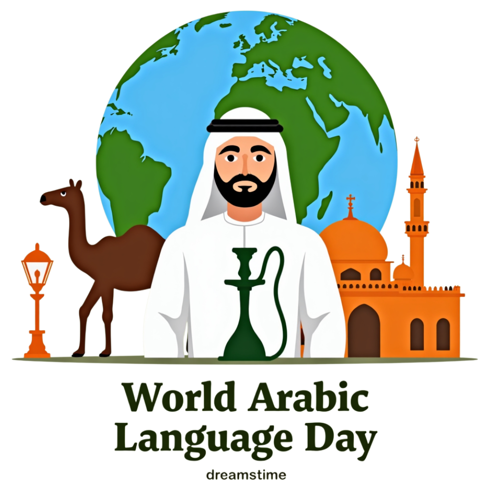 World Arabic Language Day Concept with Middle Eastern Cultural Icons - Arabic Language Day 12