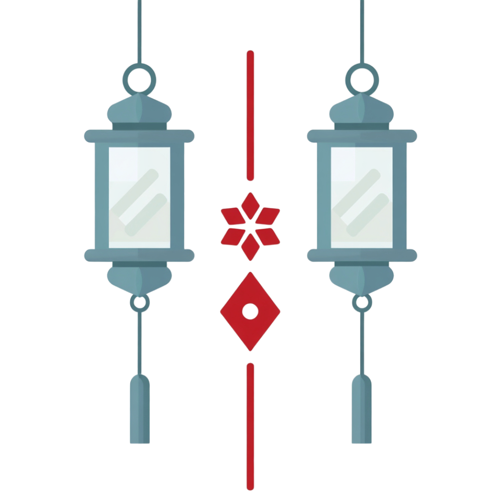 Hanging Lanterns and Red Ornaments for Festive Celebrations - Arabic Language Day 13